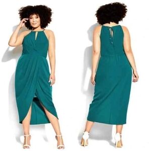 City Chic Teal Tulip Dress